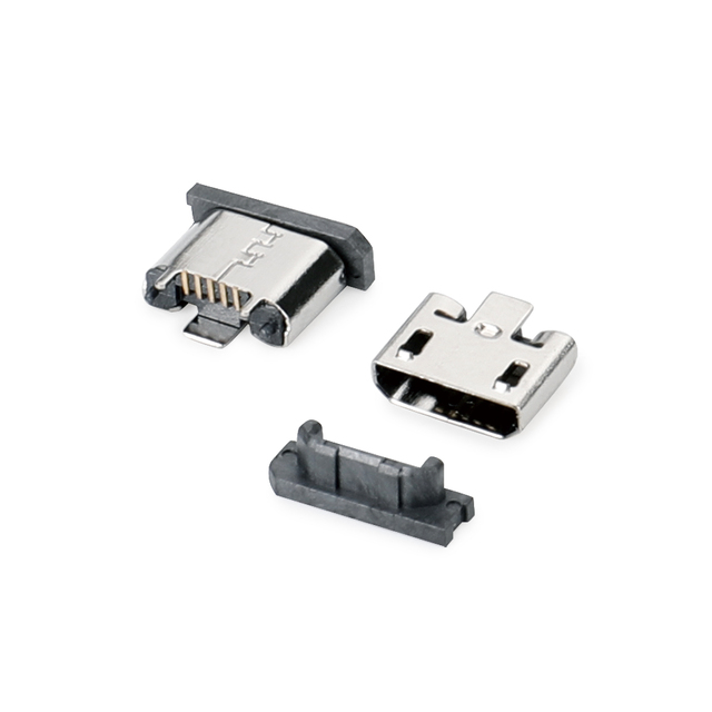 0189-MICRO USB 立贴三脚有柱 平口