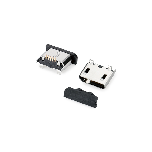 0218-MICRO USB BF立贴 两插两贴 塑高1.0平口 H5.0，针长4.0