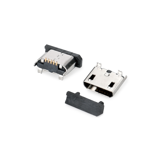 0248-MICRO USB 180度两插两贴塑高1.5 平口